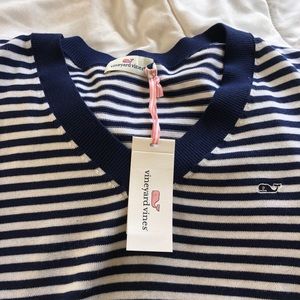 New Vineyard Vines Heritage Cotton V-Neck Sweater